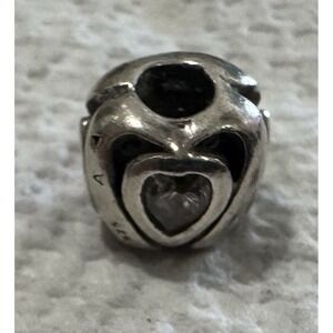 Chamilia A Mothers Love 925 Sterling Silver Charm Clear Swarovski Crystal Hearts